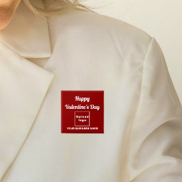 Bóton Quadrado 5.08cm Botão Saudação de Namorados de Negócio na Praça Ve