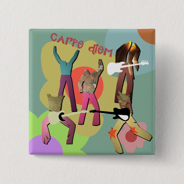 Bóton Quadrado 5.08cm botão shagadelic slovenia eurovision (Frente)