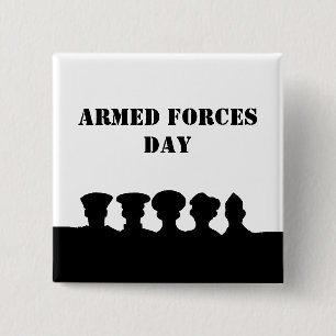 Bóton Quadrado 5.08cm Botão Silhuettes do Dia das Forças Armadas