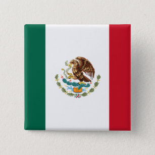 Bóton Quadrado 5.08cm Botão Sinalizador do México