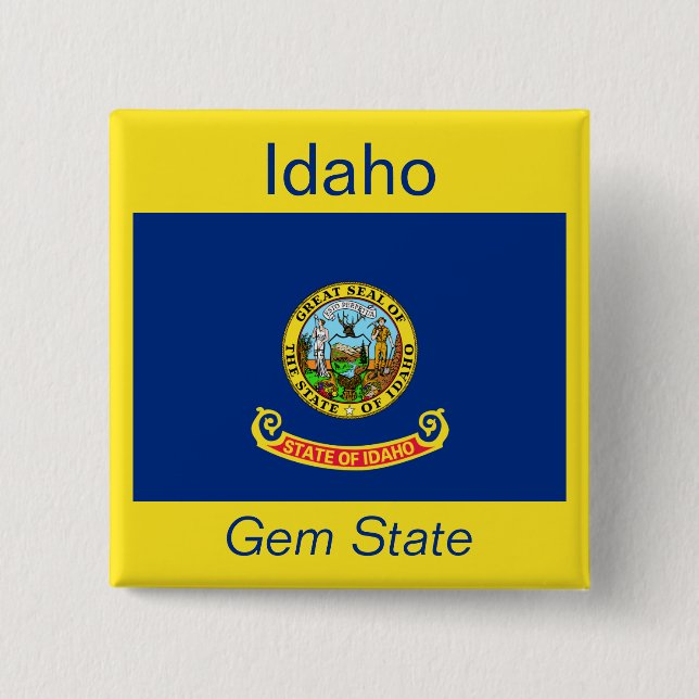 Bóton Quadrado 5.08cm Botão Sinalizador Idahoan (Frente)