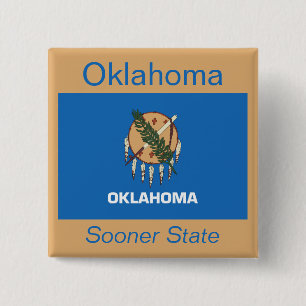 Bóton Quadrado 5.08cm Botão Sinalizador Oklahoman
