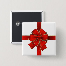 Bóton Quadrado 5.08cm Botão Sparkling do arco do Natal