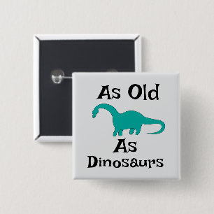 Bóton Quadrado 5.08cm Botão Tão Antigo Quanto Dinossauros