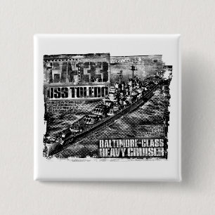 Bóton Quadrado 5.08cm Botão Toledo do cruzador pesado