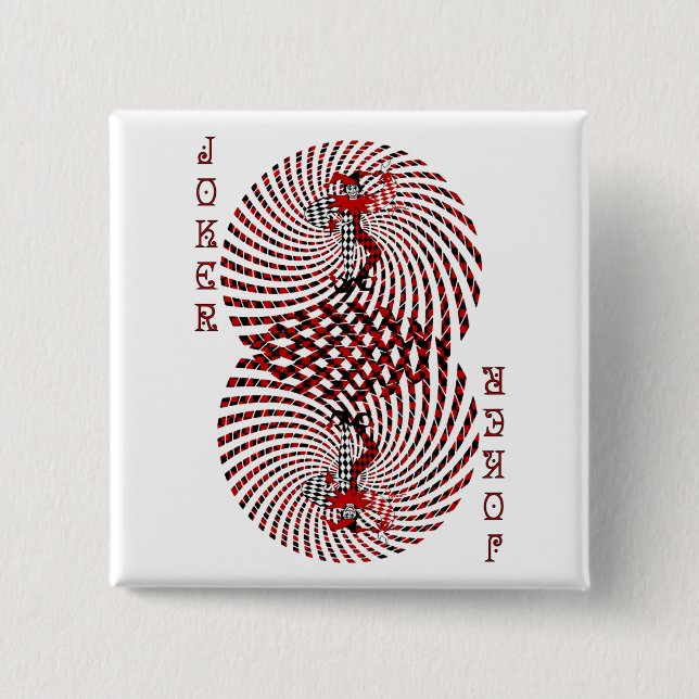 Bóton Quadrado 5.08cm Botão tonto do palhaço do Harlequin (Frente)