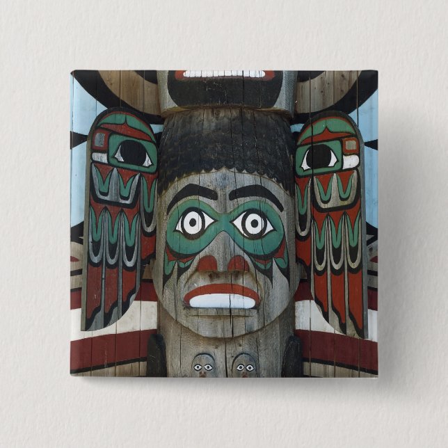 Bóton Quadrado 5.08cm Botão Totem Pole (Frente)