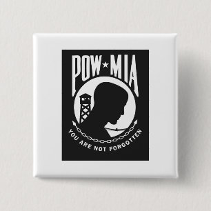 Bóton Quadrado 5.08cm Botão traseiro do pino POW MIA