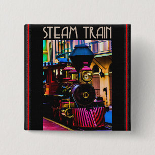 Bóton Quadrado 5.08cm Botão Trem De Vapor