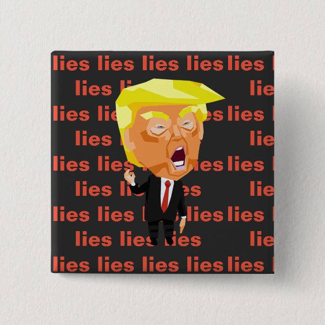 Bóton Quadrado 5.08cm Botão Trump (Frente)