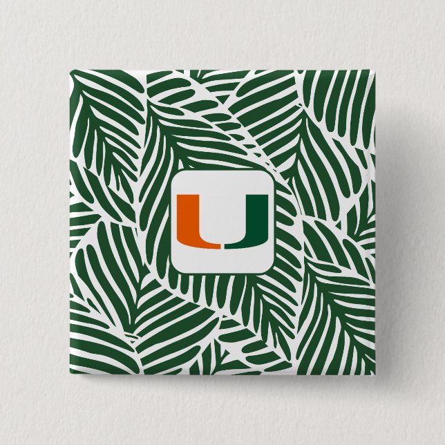 Bóton Quadrado 5.08cm Botão U Miami (Frente)