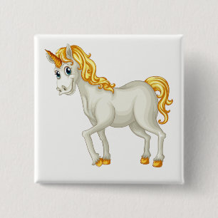 Bóton Quadrado 5.08cm botão Unicorn