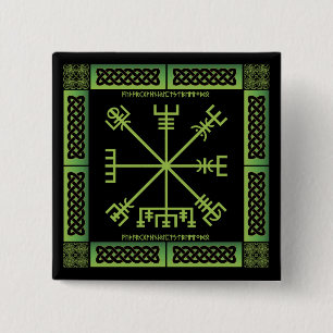 Bóton Quadrado 5.08cm Botão Vegvisir Celta (Quadrado)