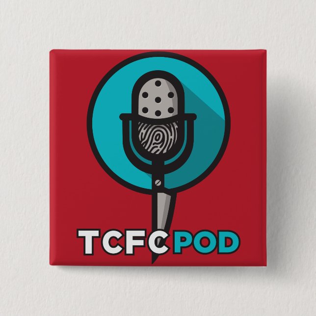 Bóton Quadrado 5.08cm Botão verdadeiro do clube de fãs do crime! (Frente)