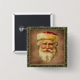 Bóton Quadrado 5.08cm Botão Vintage do Papai Noel