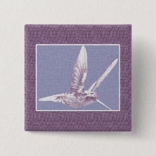 Bóton Quadrado 5.08cm Botão Violet Hummingbird