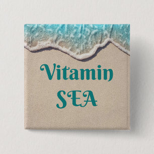 Bóton Quadrado 5.08cm Botão Vitamina SEA Praia