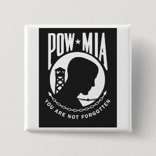 Bóton Quadrado 5.08cm Botão Voltar do pino POW MIA
