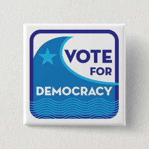 Bóton Quadrado 5.08cm Botão Votar pela Praça da Democracia