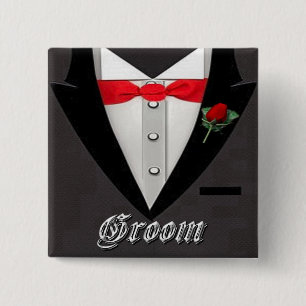 Bóton Quadrado 5.08cm Botão Wedding do smoking do noivo