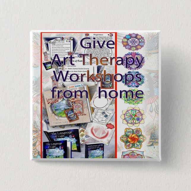 Bóton Quadrado 5.08cm Botão Workshop (Frente)