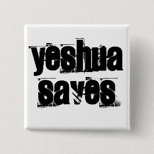 Bóton Quadrado 5.08cm Botão Yeshua Saves