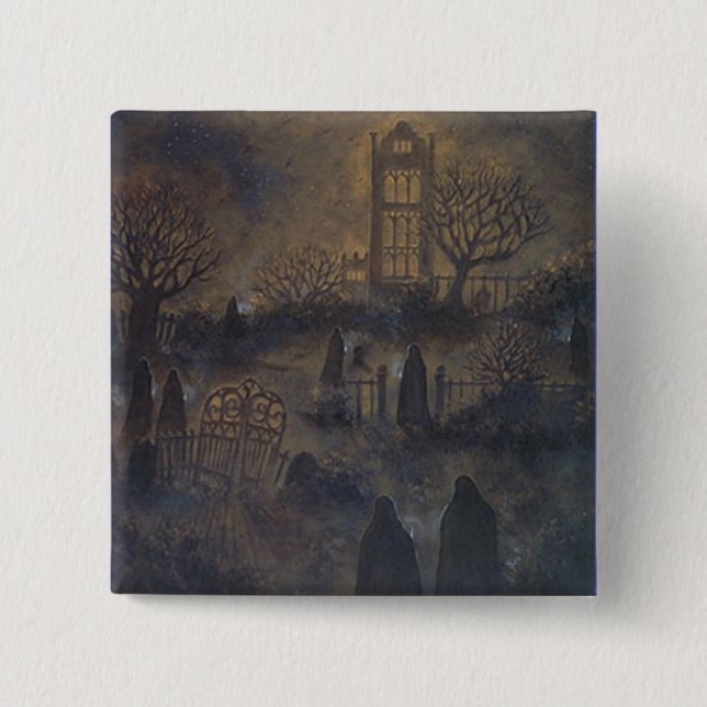 Bóton Quadrado 5.08cm Botão Zombies (Frente)