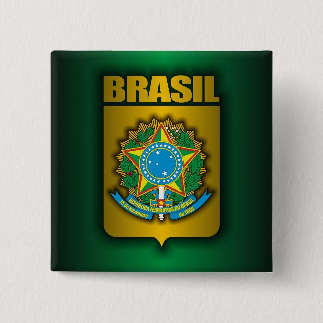 Bóton Quadrado 5.08cm Botões "Aço Brasil" (Frente)