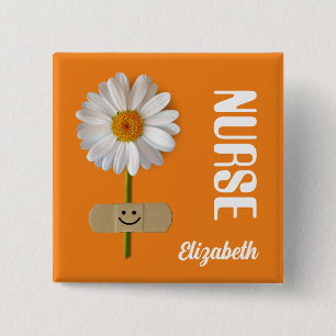 Bóton Quadrado 5.08cm Botões de Presente de Nome Personalizado para Enf