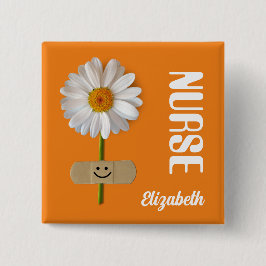 Bóton Quadrado 5.08cm Botões de Presente de Nome Personalizado para Enfe