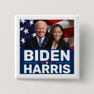 Bóton Quadrado 5.08cm Botões do Coletor Eleitoral Biden Harris 2020