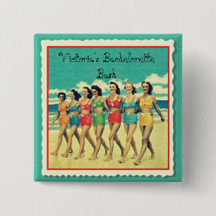 Bóton Quadrado 5.08cm Botões do Pin da festa de solteira