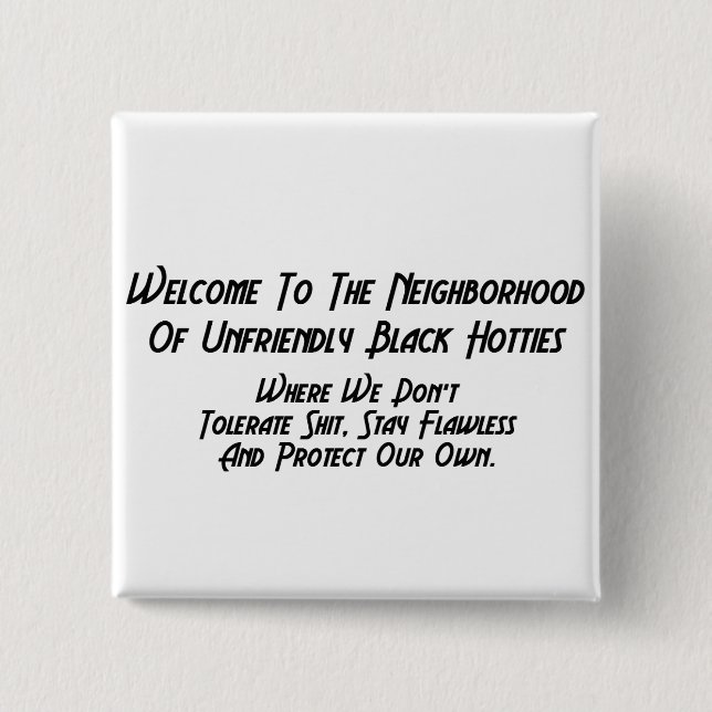 Bóton Quadrado 5.08cm BOTÕES do PRETO TEXT| de WTNUBH| (Frente)