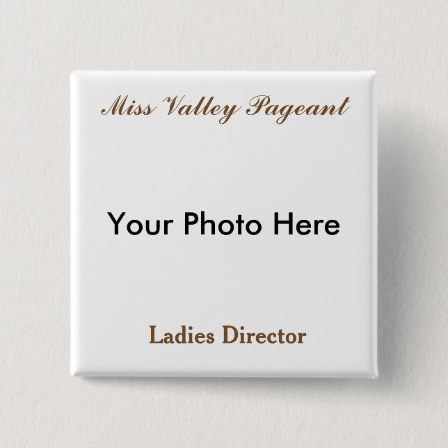 Bóton Quadrado 5.08cm Botões feitos sob encomenda da representação (Frente)