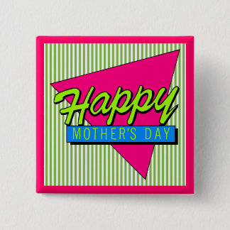 Bóton Quadrado 5.08cm Botões felizes do dia das mães