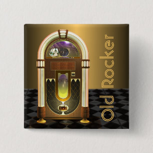 Bóton Quadrado 5.08cm Botões quadrados do jukebox