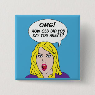 Bóton Quadrado 5.08cm Botões RETRO HISTÓRIA EM QUADRINHOS