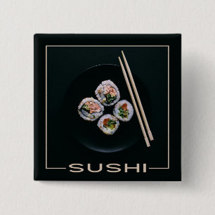 Bóton Quadrado 5.08cm botões sushi