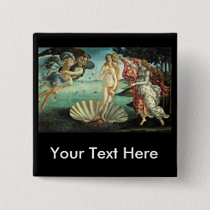Bóton Quadrado 5.08cm Botticelli - nascimento de Venus