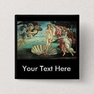 Bóton Quadrado 5.08cm Botticelli - nascimento de Venus