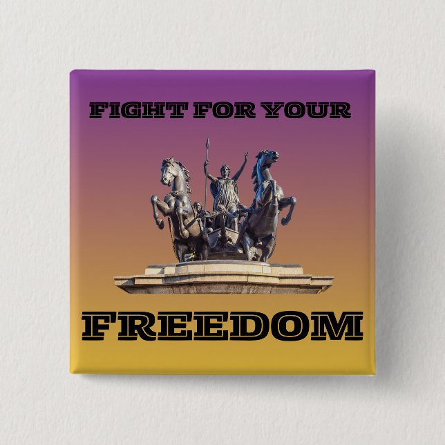 Bóton Quadrado 5.08cm Boudicca (Frente)