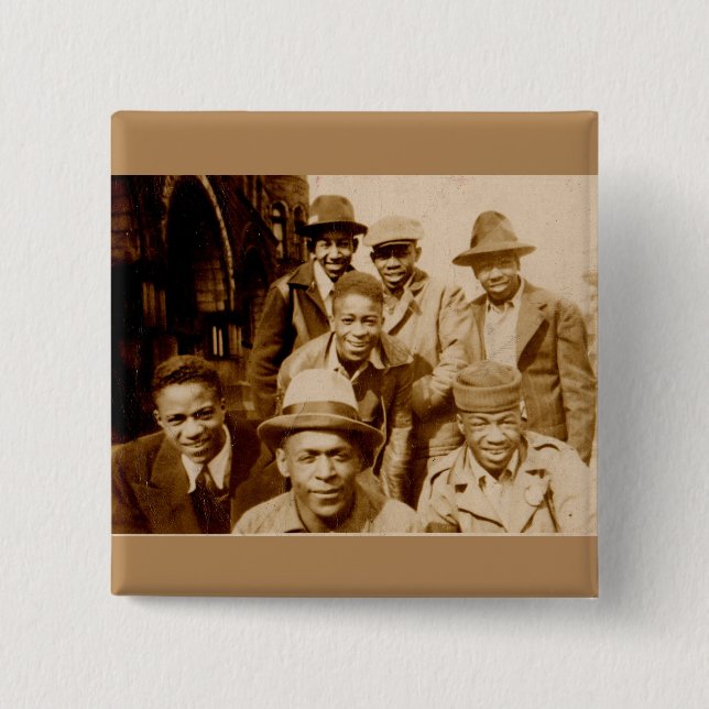 Bóton Quadrado 5.08cm boyz dos anos 30 da capa RPPC (Frente)