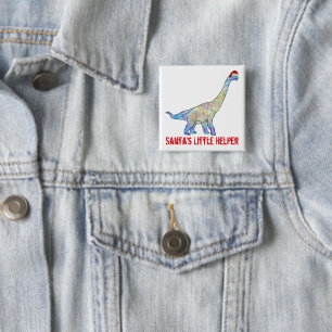Bóton Quadrado 5.08cm Brachiosaurus Dinossaur Engraçado Slogan Festivo