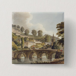 Bóton Quadrado 5.08cm Bradford, 'do banho ilustrado por uma série de Vi