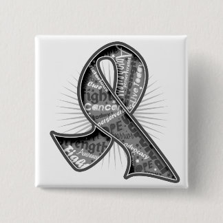 Bóton Quadrado 5.08cm Brain Tumor Slogan Watermark Ribbon