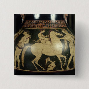 Bóton Quadrado 5.08cm Branco-figura amphora do sótão