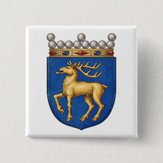 Bóton Quadrado 5.08cm Brasão de armas do país Aland símbolo emblema band