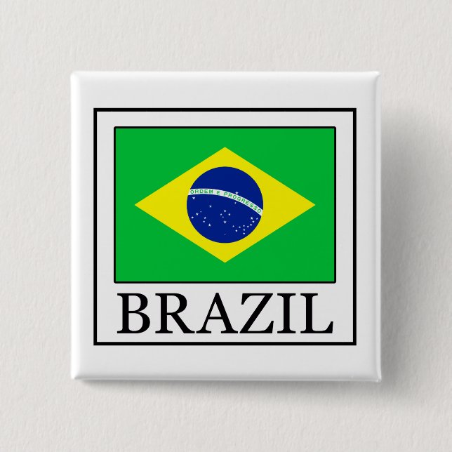 Bóton Quadrado 5.08cm Brasil (Frente)