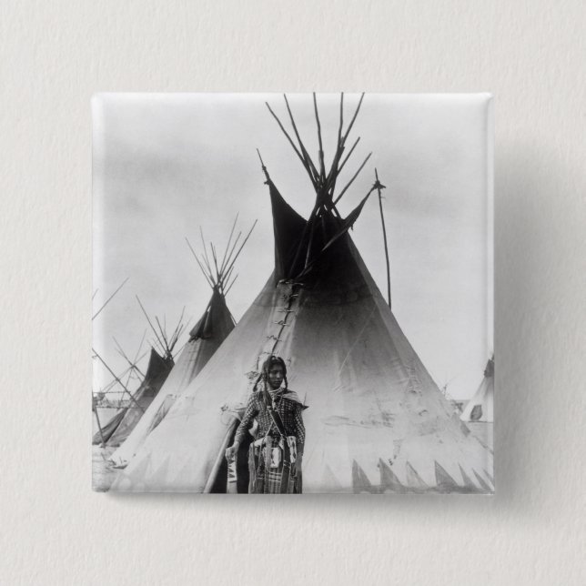 Bóton Quadrado 5.08cm Bravo Blackfoot, perto de Calgary, Alberta, 1889 (Frente)