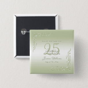 Bóton Quadrado 5.08cm Breezeway Decoration 25 Birthday